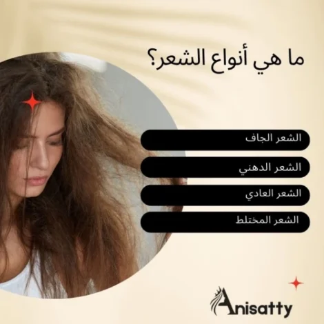 ما هي أنواع الشعر؟ وكيف أعرف نوع شعري؟ 2 صورة توضيحية لأنواع الشعر (دهني، عادي، جاف، مختلط) من موقع ANISATTY
